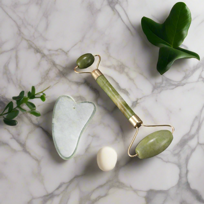 Mizfit Essentials™ Jade Balance Roller – Natural Facial Massage Tool - Mizfit Essentials