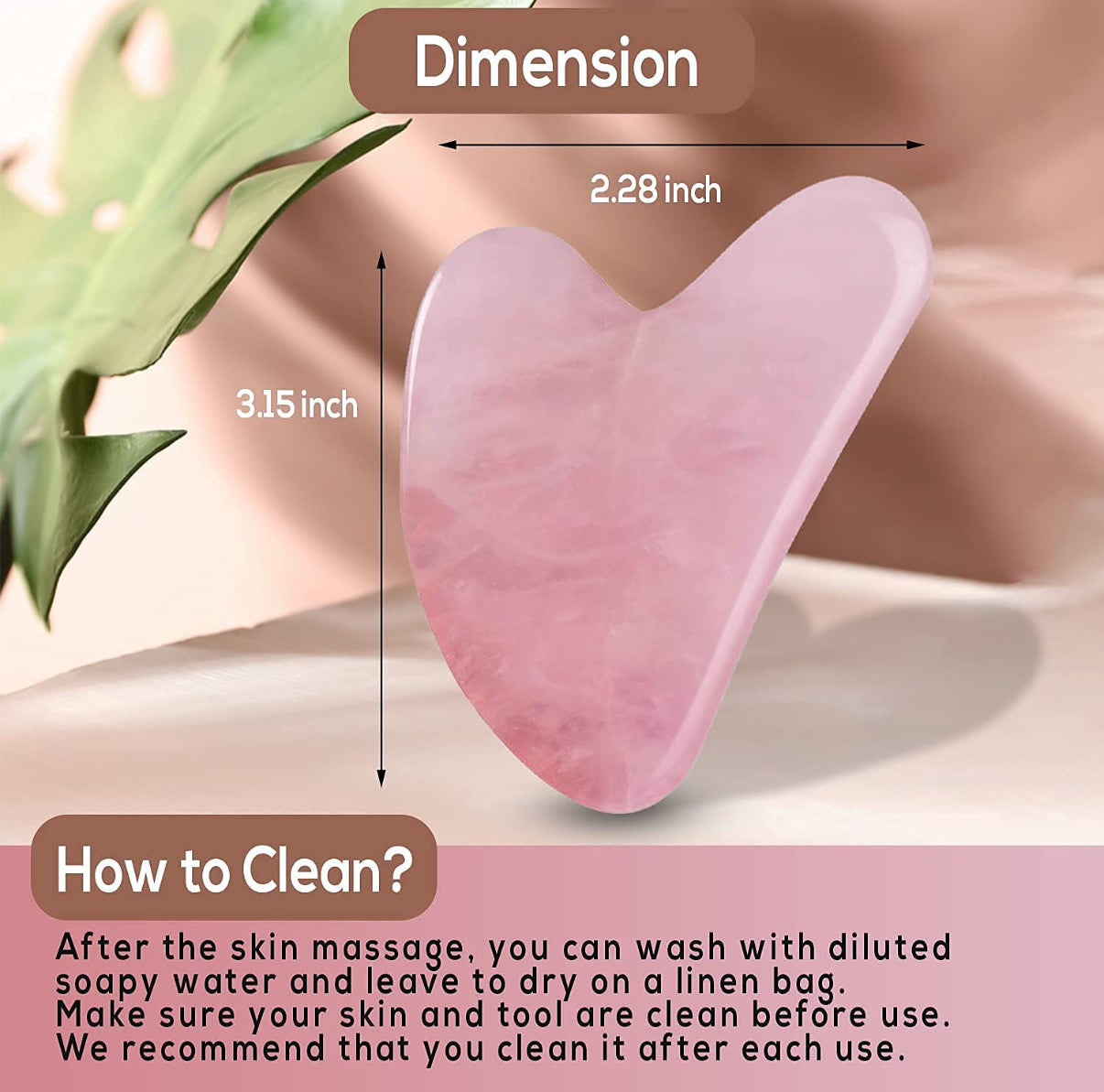 Mizfit Essentials™ Rose Quartz Gua Sha – Radiance Face Massage Tool - Mizfit Essentials