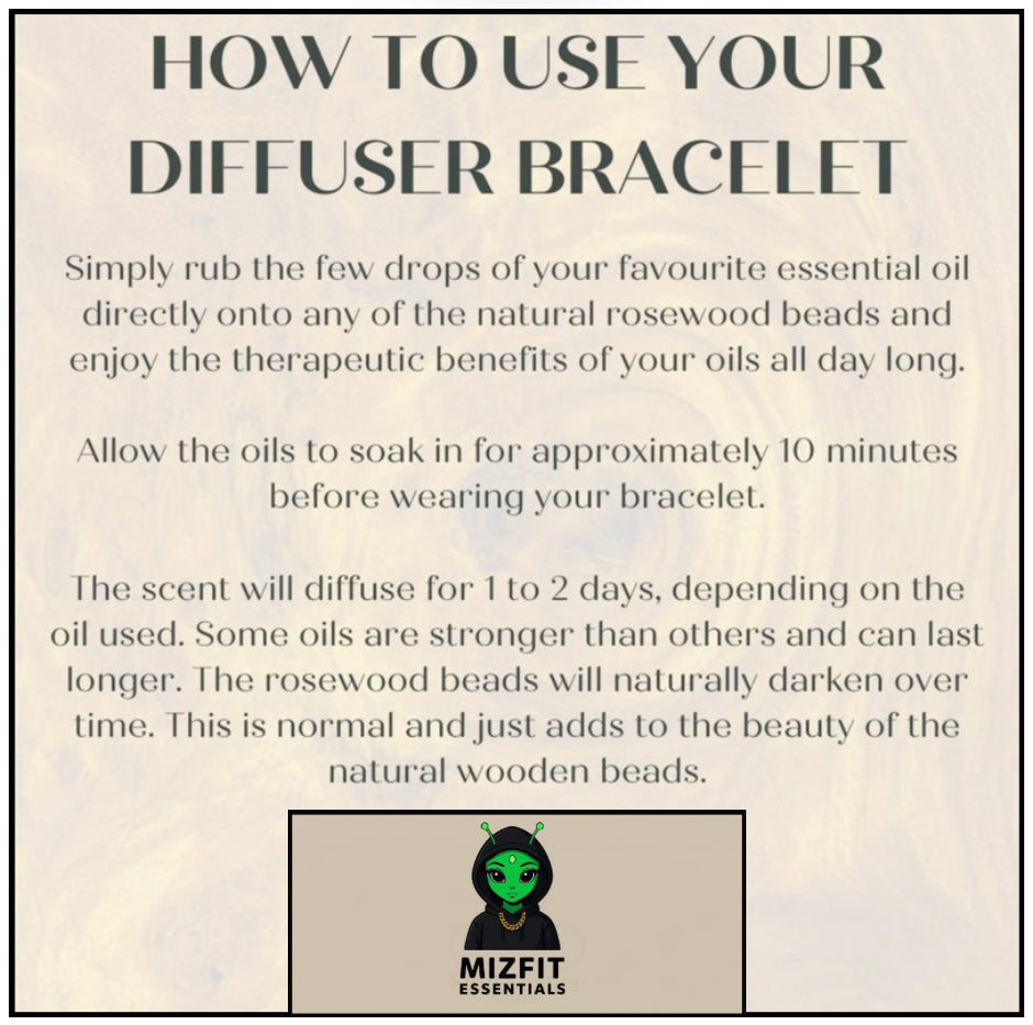 Mizfit Lava Stone Essential Oil Bracelet – Green & Gold Healing Beads - Mizfit Essentials