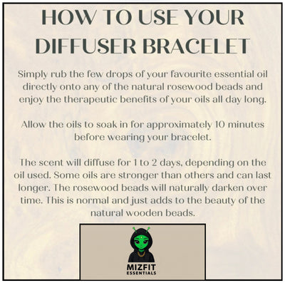 Mizfit Lava Stone Essential Oil Bracelet – Green & Gold Healing Beads - Mizfit Essentials