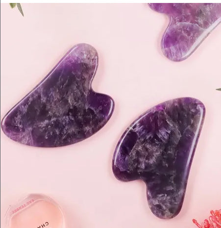 Mizfit Amethyst Gua Sha – Crystal Facial Massage Tool for Balance - Mizfit Essentials