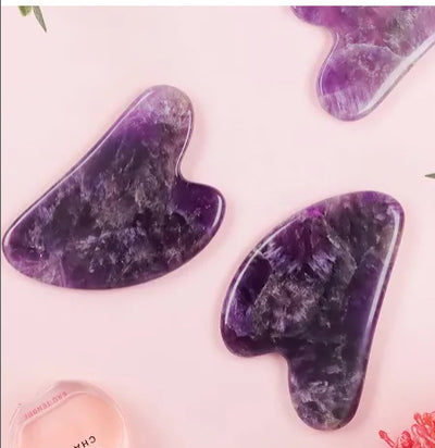 Mizfit Amethyst Gua Sha – Crystal Facial Massage Tool for Balance - Mizfit Essentials