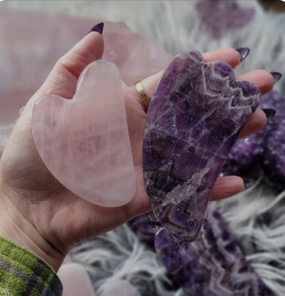 Mizfit Amethyst Gua Sha – Crystal Facial Massage Tool for Balance - Mizfit Essentials