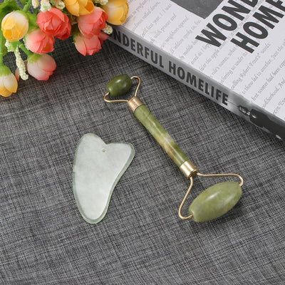 Mizfit Essentials™ Jade Balance Roller – Natural Facial Massage Tool - Mizfit Essentials