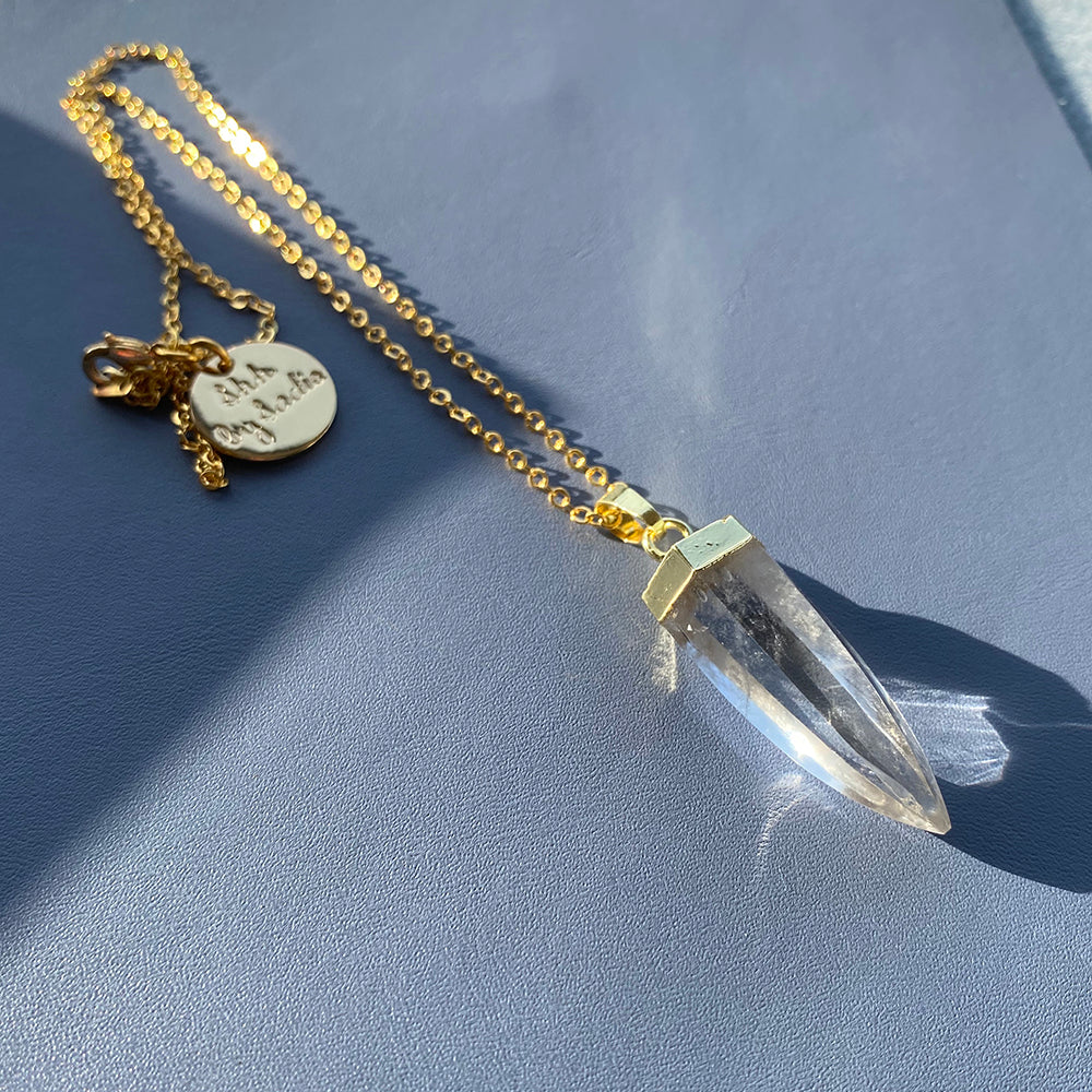 Glow Necklace – Crystal Quartz, Rose Quartz & Amethyst Pendant - Mizfit Essentials