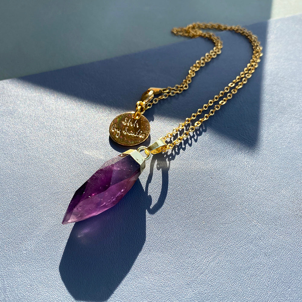 Glow Necklace – Crystal Quartz, Rose Quartz & Amethyst Pendant - Mizfit Essentials