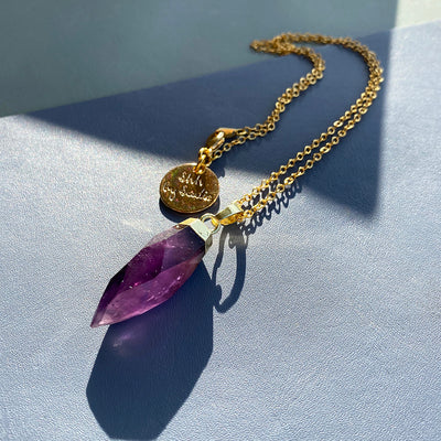 Glow Necklace – Crystal Quartz, Rose Quartz & Amethyst Pendant - Mizfit Essentials