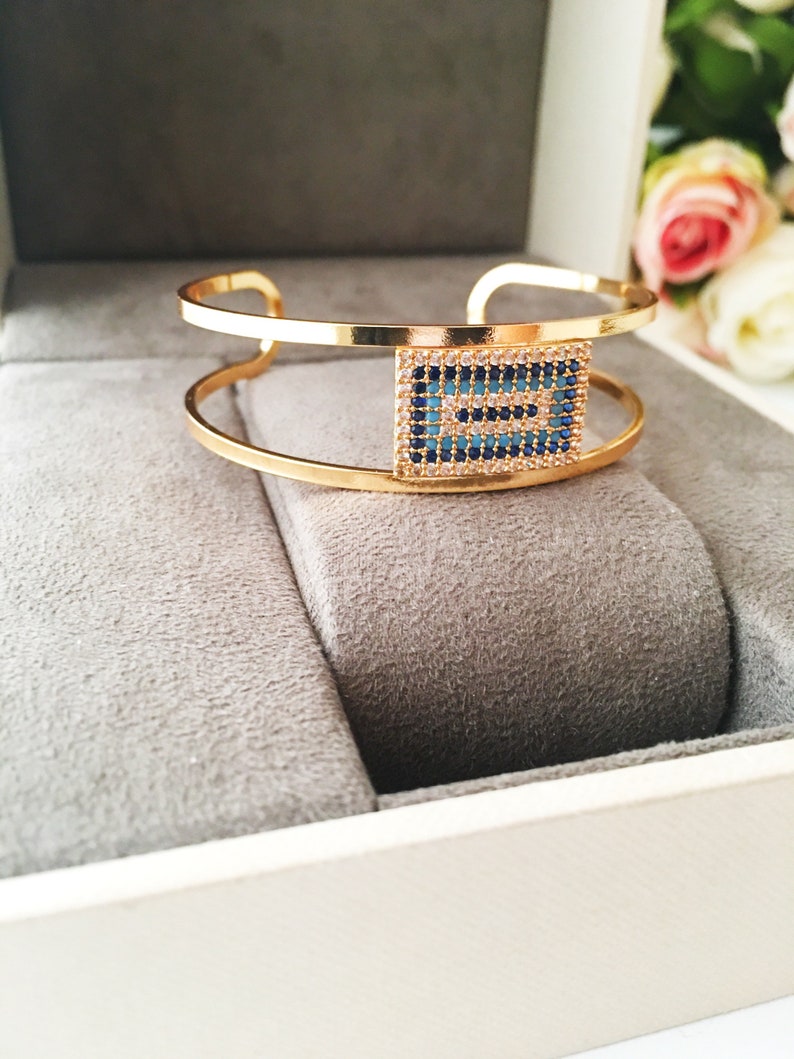 Mizfit Gold Evil Eye Bracelet – Turkish Cuff Chain Protection Jewelry - Mizfit Essentials