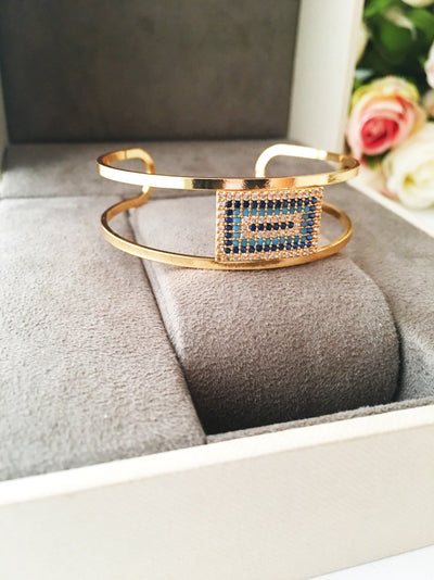 Mizfit Gold Evil Eye Bracelet – Turkish Cuff Chain Protection Jewelry - Mizfit Essentials