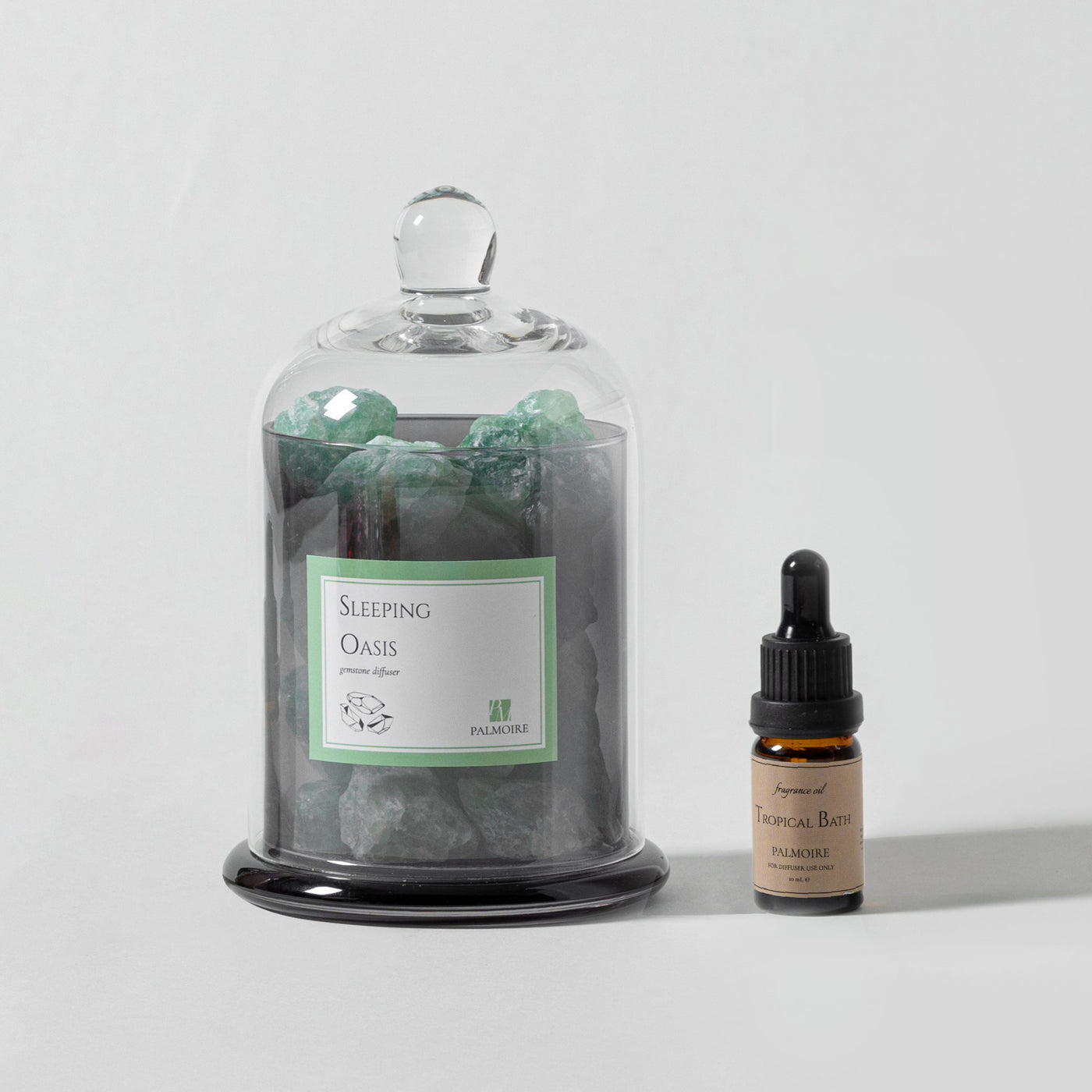 Sleeping Oasis Gemstone essential oil diffuser with natural stones for calming aromatherapy